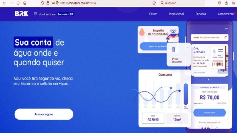 BRK oferece pagamento de faturas de água e esgoto via PIX que funciona 24 horas