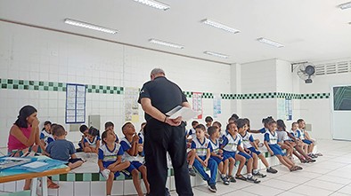 Alunos do Jd. São Manoel participam de palestra sobre segurança no trânsito